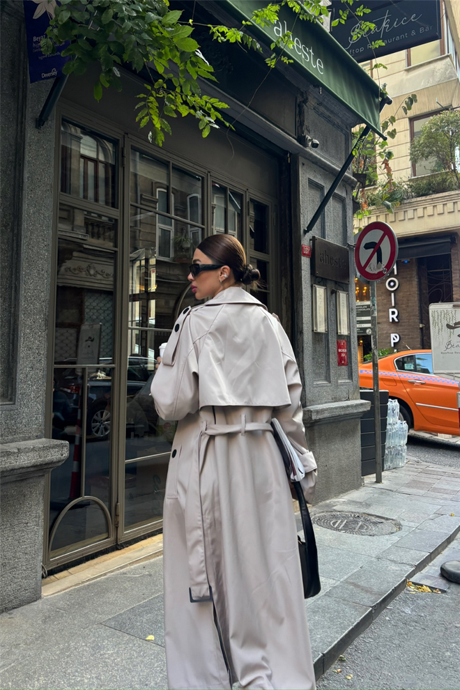Light Beige Trench Coat