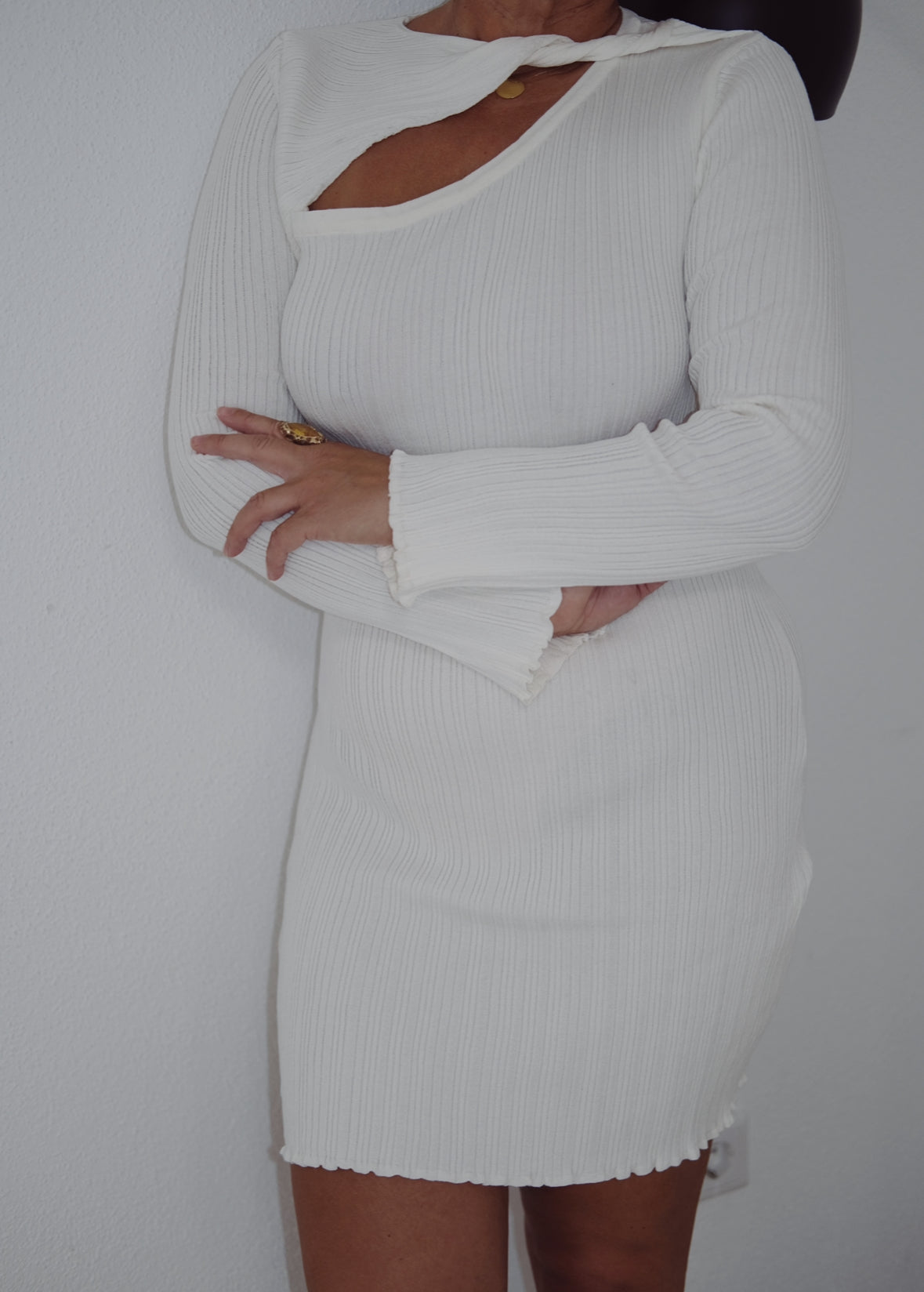 Ribbed Cut-Out Dress