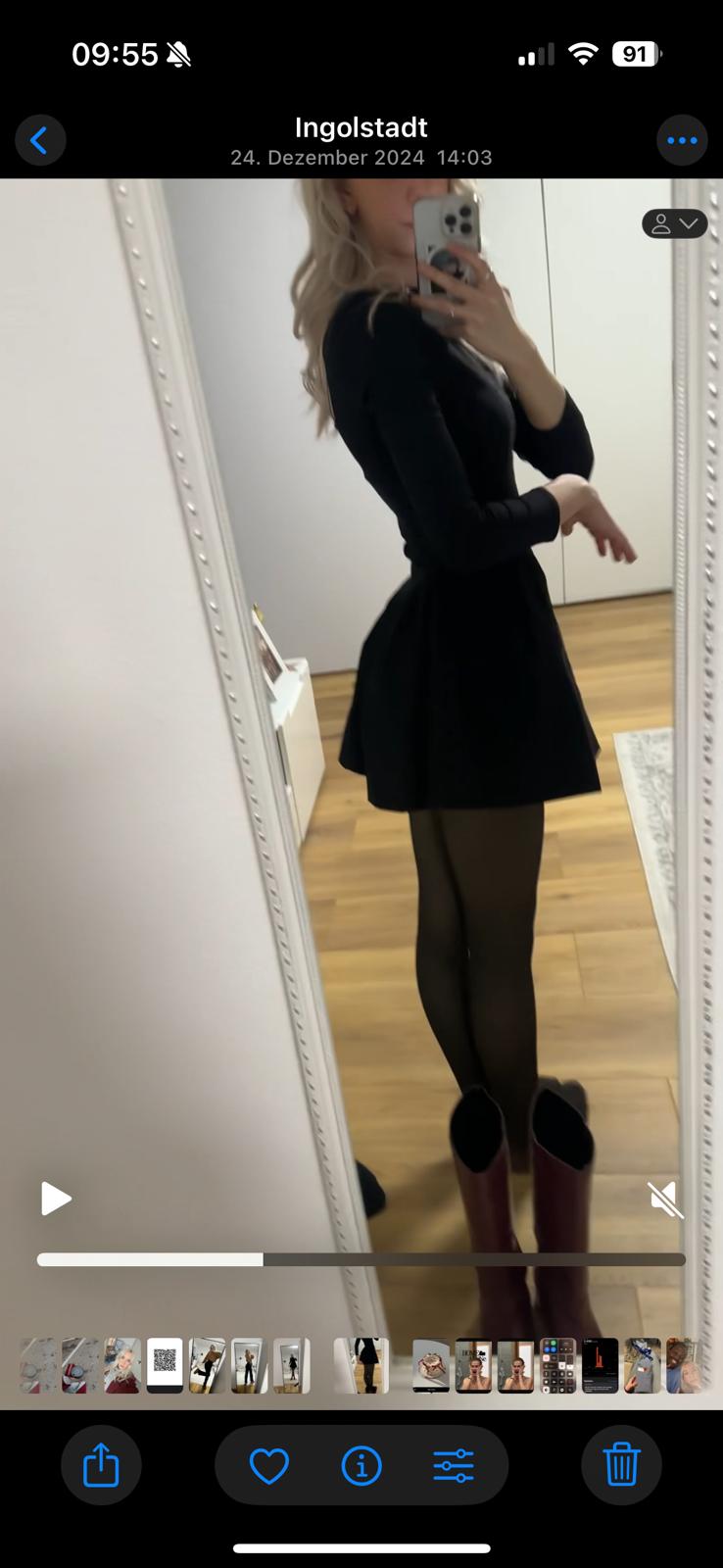 Black Dress with Flared Skirt