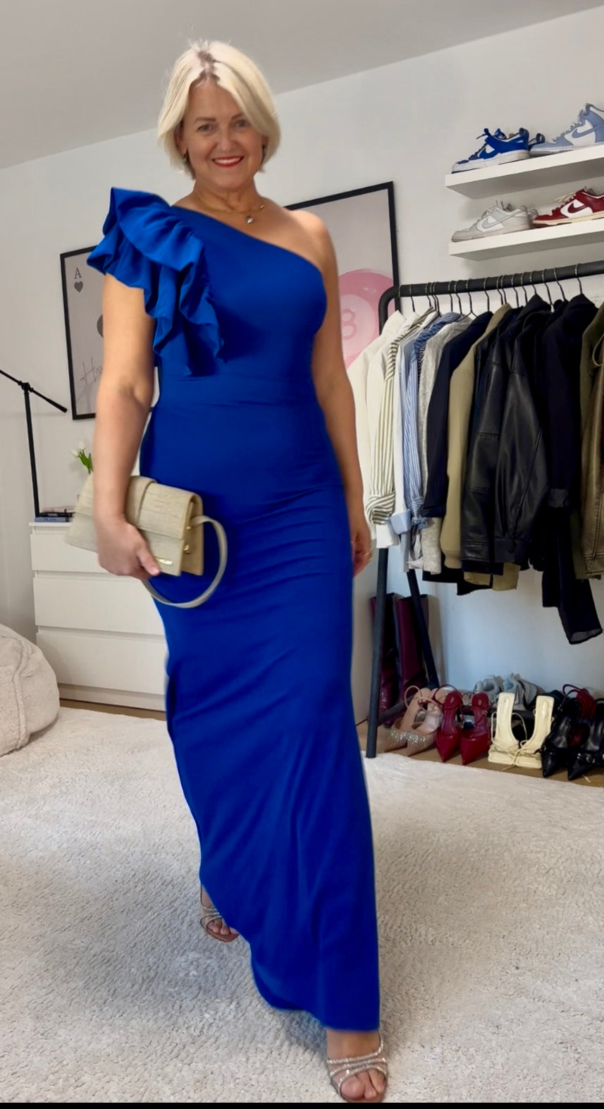 Royal Blue One-Shoulder Evening Gown