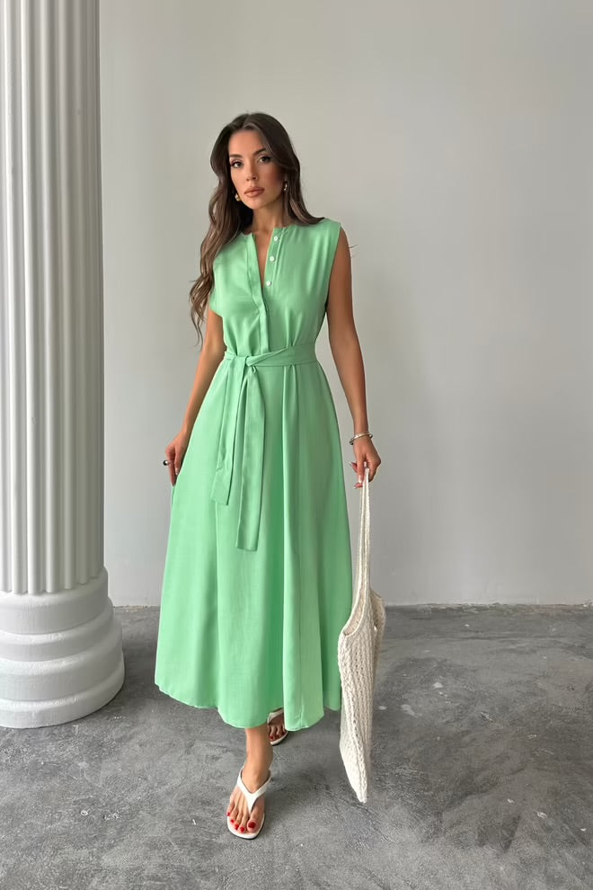 Mint green shirt dress