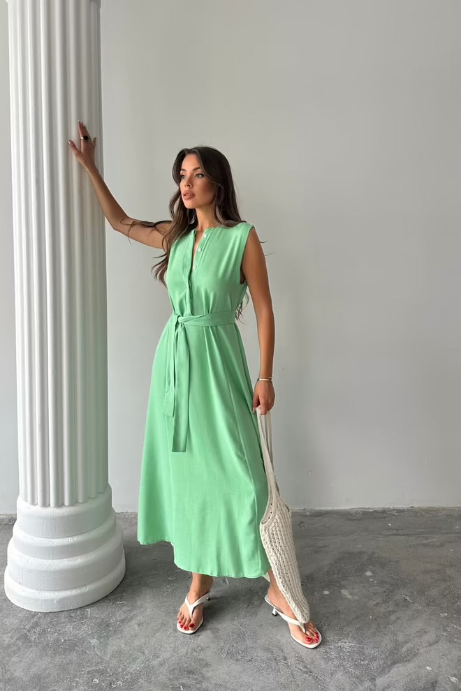Mint green shirt dress