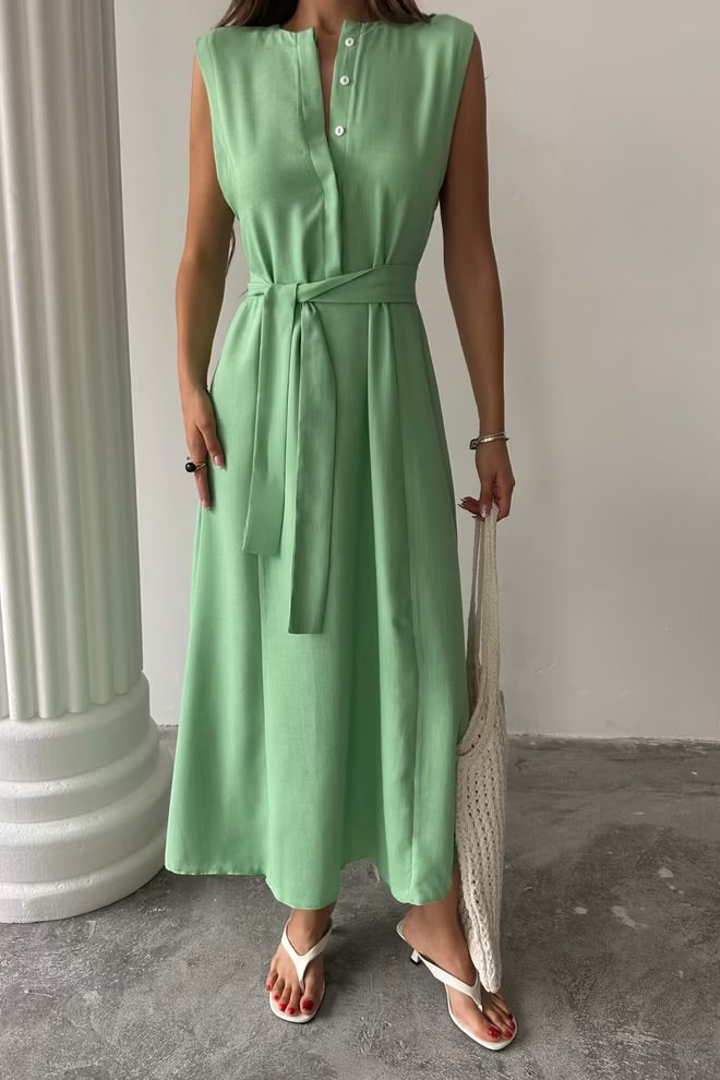 Mint green shirt dress