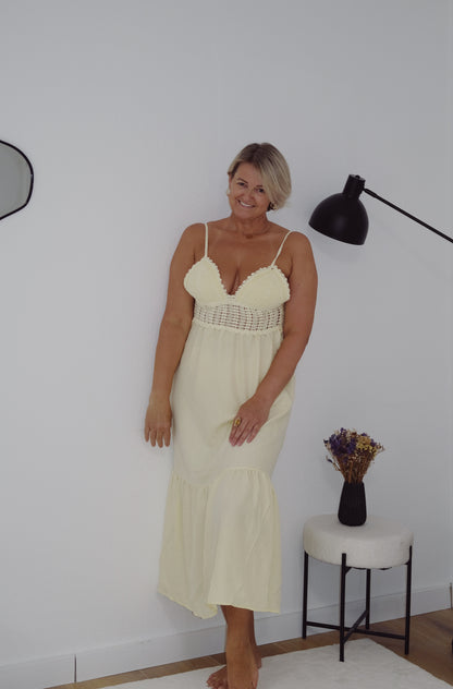 Lemon Breeze Crochet Dress