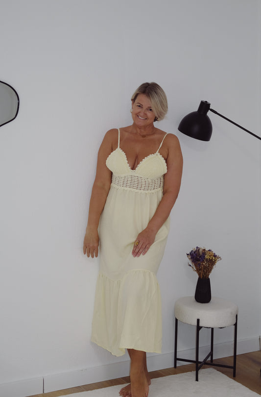 Lemon Breeze Crochet Dress