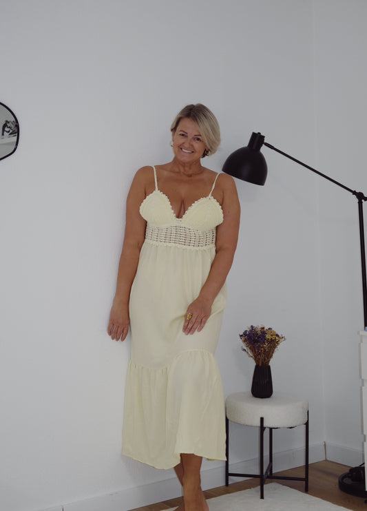 Lemon Breeze Crochet Dress