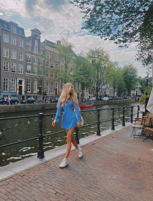 Blue Scalloped Dress