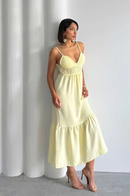 Lemon Breeze Crochet Dress