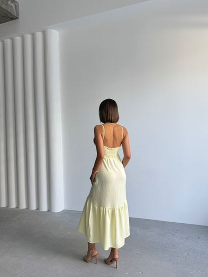 Lemon Breeze Crochet Dress