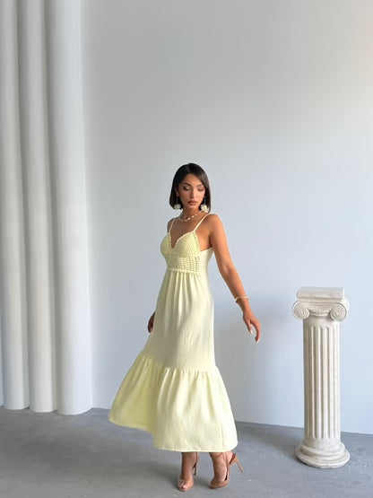 Lemon Breeze Crochet Dress