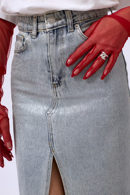 Denim Midi Skirt