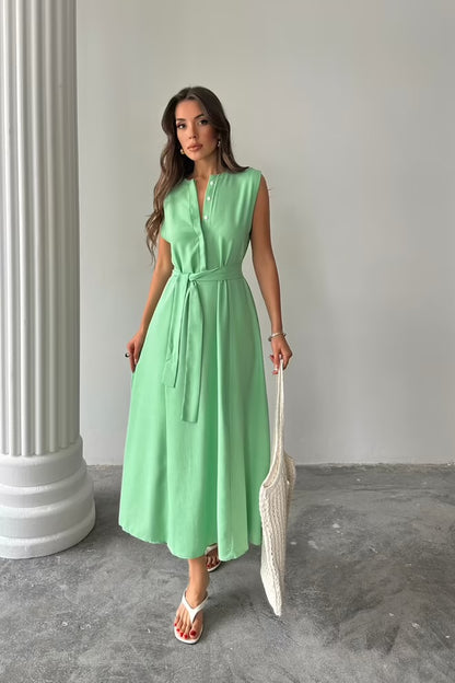 Mint green shirt dress