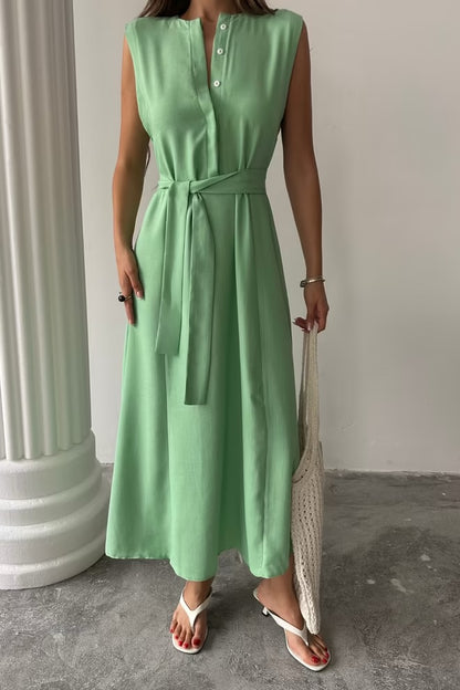 Mint green shirt dress
