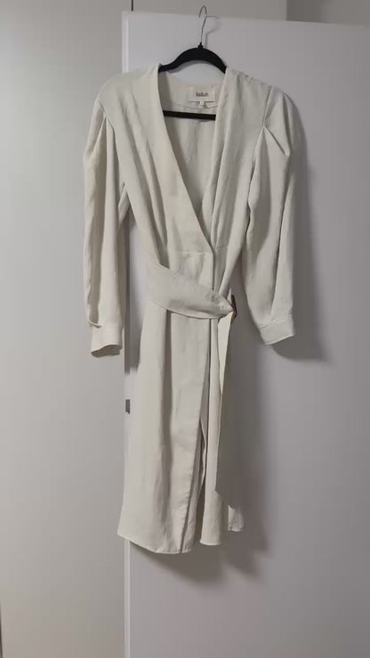 Santorini White Belted Wrap Dress